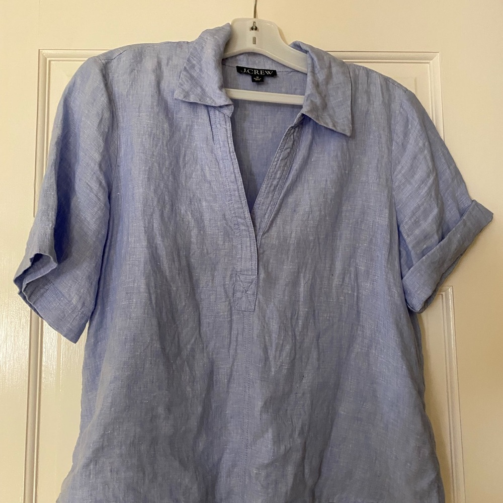 J. Crew ladies Casual Light Blue Button Down Shirt